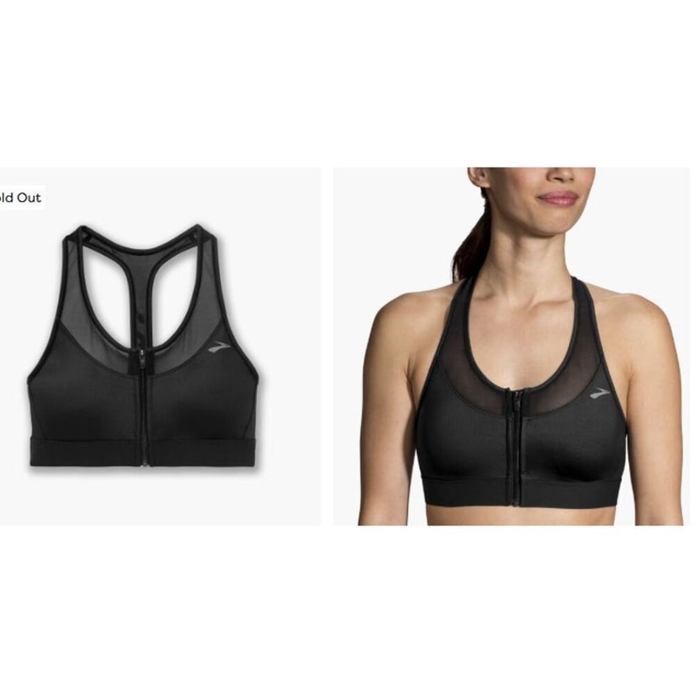 New NWT‎ Brooks Fast Forward Zip Front Sports Bra XS